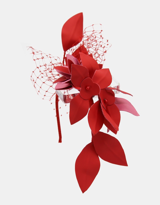 Morgan & Taylor - Dulcie Fascinator in Red and Pink
