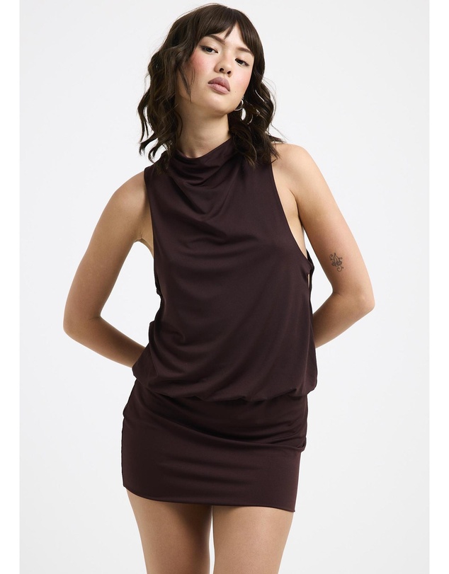 Alice In The Eve - Louise High Neck Draped Mini Dress