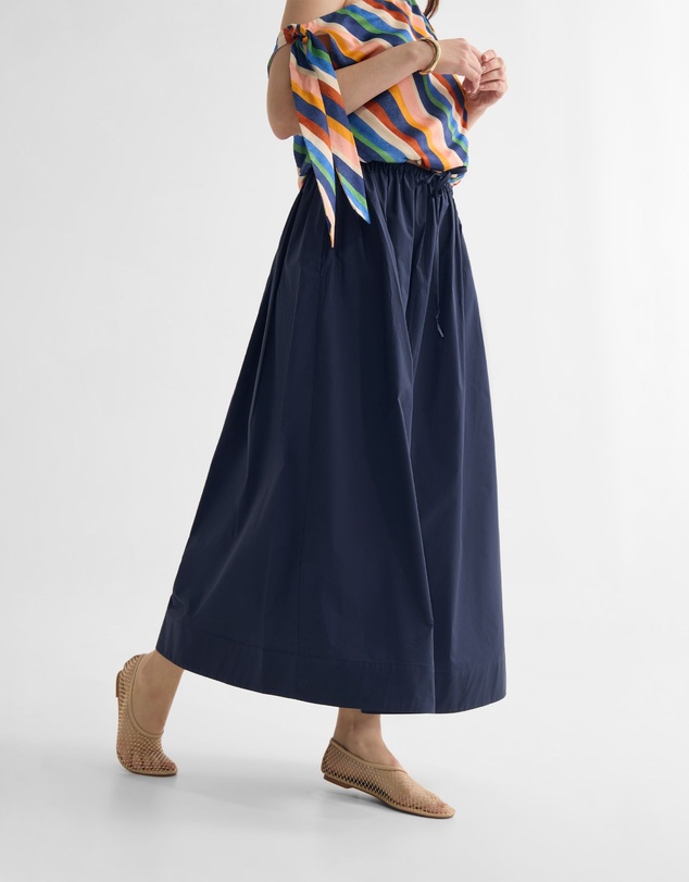 Oxford - Olive Cotton Maxi Skirt