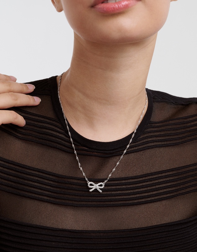 Ted Baker - RIBAH: Crystal Ribbon Bow Pendant Necklace