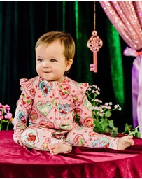 Fleur Harris - 'Woodland Love' Precious Frill Coverall in Sweet Peach