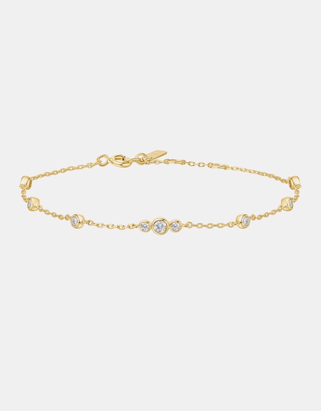 Ania Haie - Ania Haie Gold Sparkling Bezel Cubic Zirconia Station Bracelet
