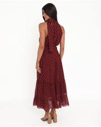 Petal & Pup - Leona Halterneck Maxi Dress - Red Polka Dot
