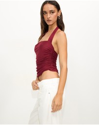 Dazie - Pearl Mesh Halter Top