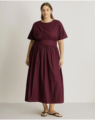 Atmos&Here Curvy - Nicky Cotton Poplin Midi Dress