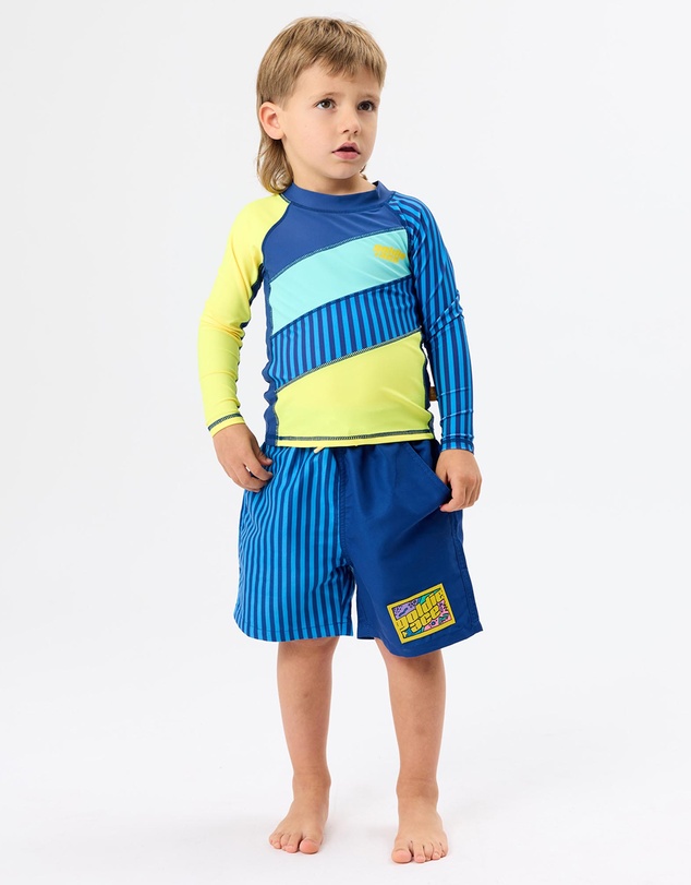 Goldie + Ace - Stripe Panel Board Shorts - Babies-Kids