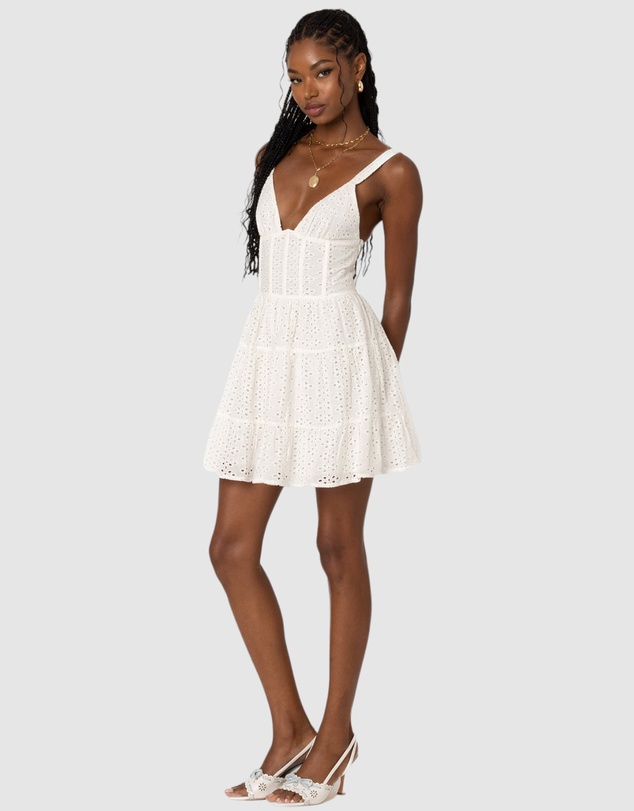EDIKTED - Bennett Eyelet Corset Mini Dress