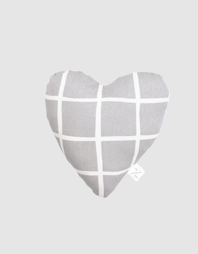 Mog & Bone - Heart Shaped Soft Toy - Grey Check Print
