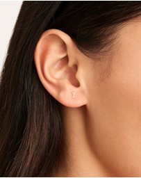 By Charlotte - Sterling Silver Love I Earring