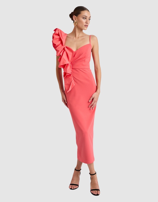 Romance by Honey and Beau - Trevia Shoulder Frill Dress