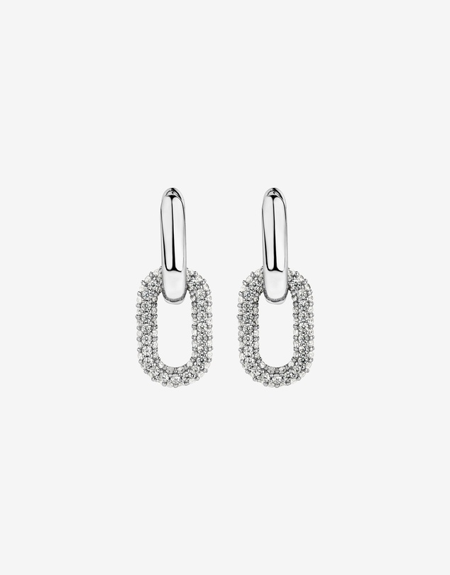 Michael Hill - Paperclip Drop Huggie Earrings in Sterling Silver