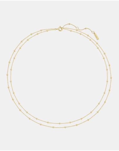 Ania Haie - Gold Double Chain Bead Station Necklace