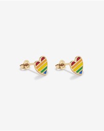 Michael Hill - Heart Stud Earrings in 18Kt Vermeil with Enamel