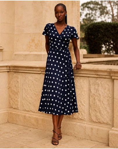 SACHA DRAKE - Reverse Wrap Midi Dress