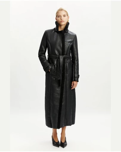 Bardot - Vegan Leather Shearling Coat