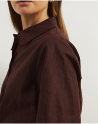 Atmos&Here - Remi Linen Blend Midi Shirt Dress