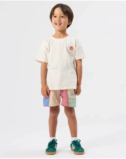 Goldie + Ace - Patchwork Stripe Noah Pocket Shorts - Babies-Kids
