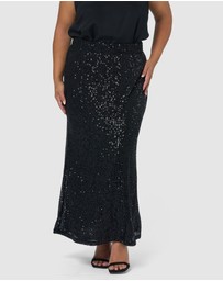 Pink Dusk by Curve Project - Ignition Sequin Midi Skirt