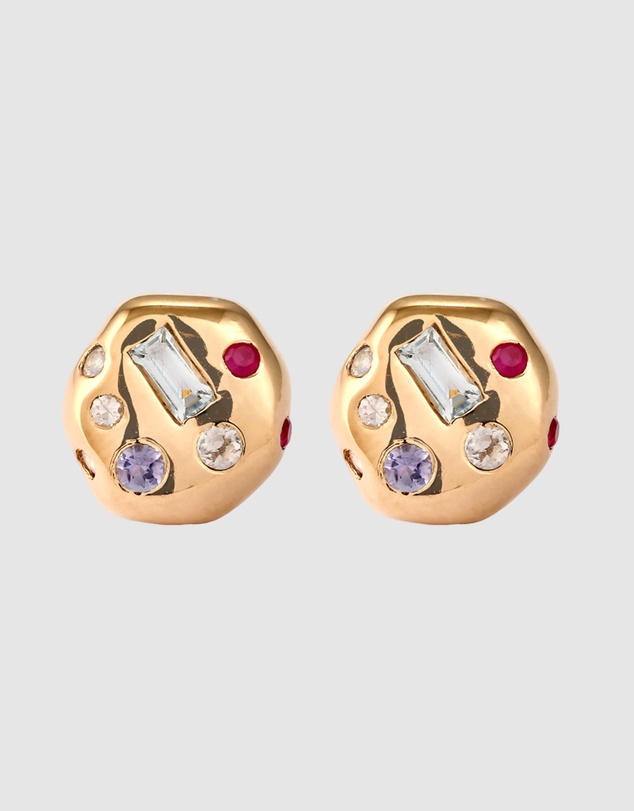 Elli Jewelry - Moonstone Stud Earrings in Gold-Plated 925 Silver