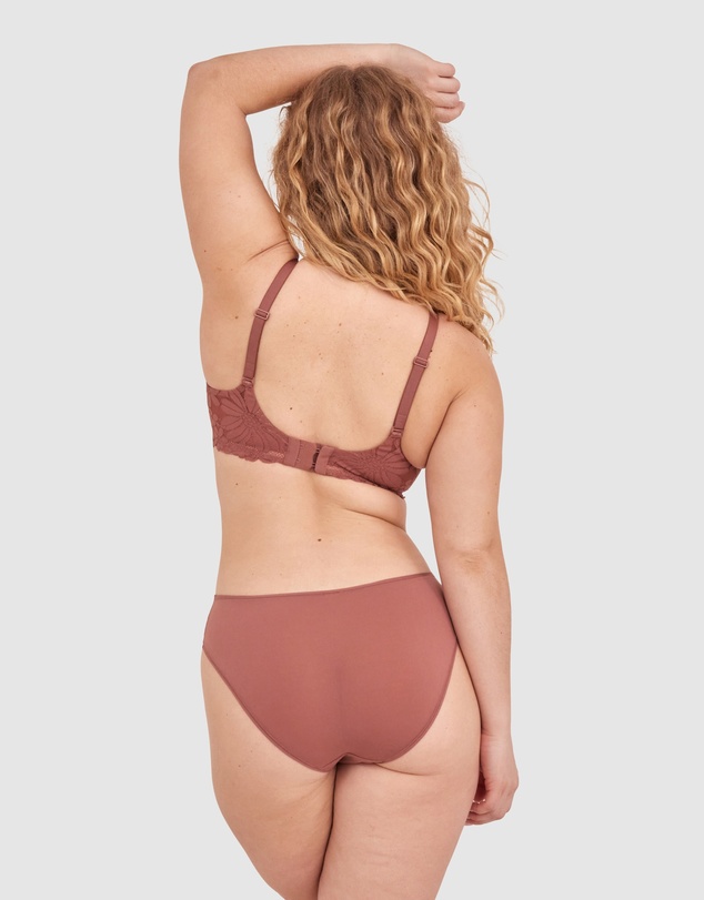 Bras N Things - NKD High Leg Brazilian Knicker - Mocha