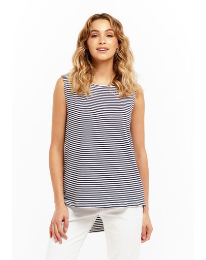 Navy Blue/White Stripe
