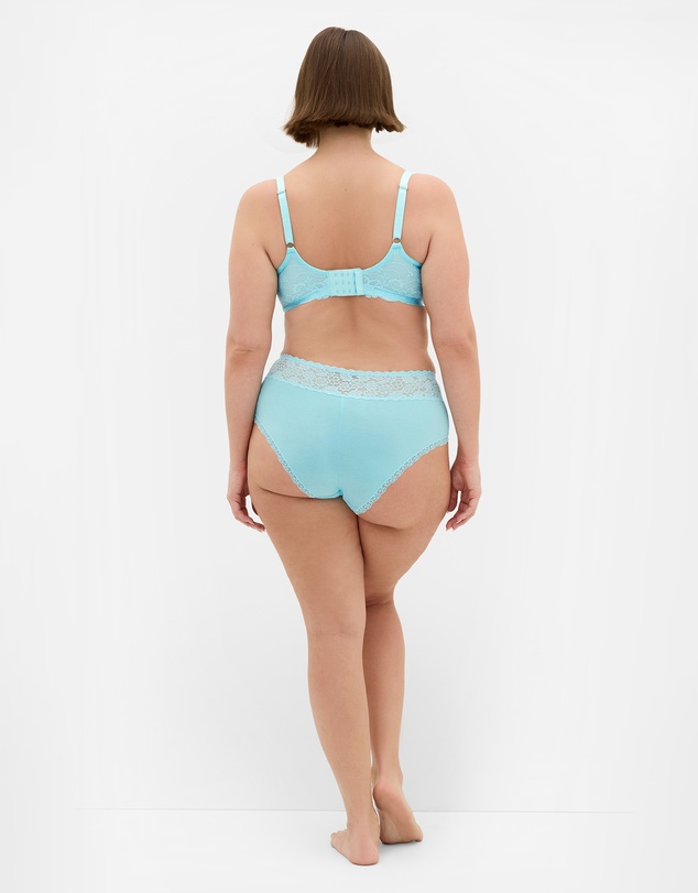 City Chic - Plus size Iris 3 Pack Cotton Cheeky Panty - pink icing blue tint teal