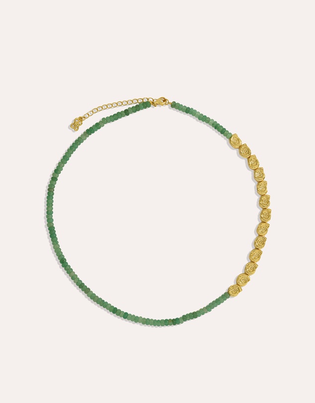 Ottoman Hands - Waterproof Emerald Beaded Necklace