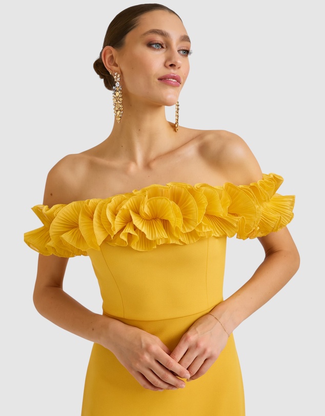 Romance by Honey and Beau - Trevia Frill Neckline Mini Dress