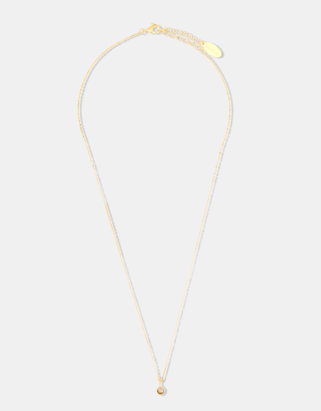 Georgini - Natural Topaz And Diamond April Gold Pendant
