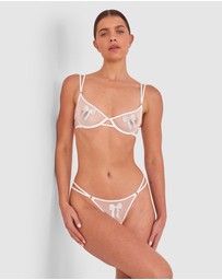 Bras N Things - Night Games Bedazzle Me Unlined Bra & String Set - Silver