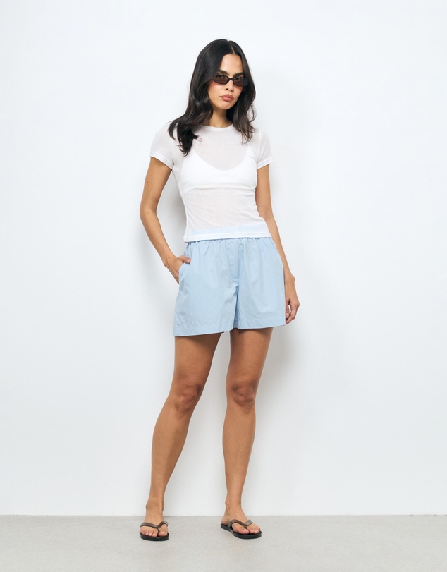 AERE - Sabrina Wide Leg Mid Waisted Shorts