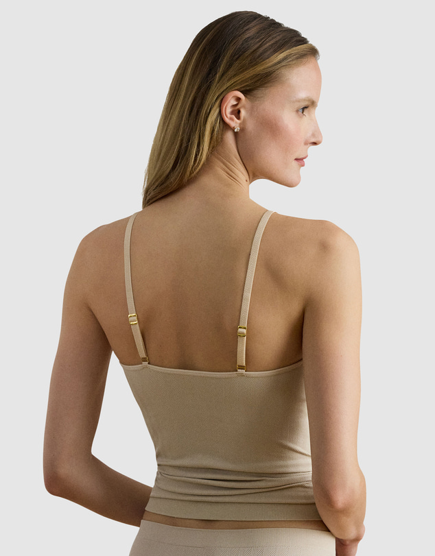 Lauren by Ralph Lauren - Herringbone Seamless Fitted Shelf Bra Camisole