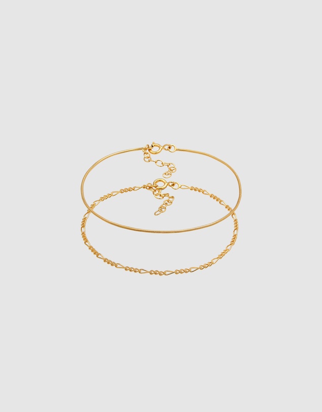 Elli Jewelry - Bracelet Figaro Round Filigree in 925 Sterling Silver Gold Plated