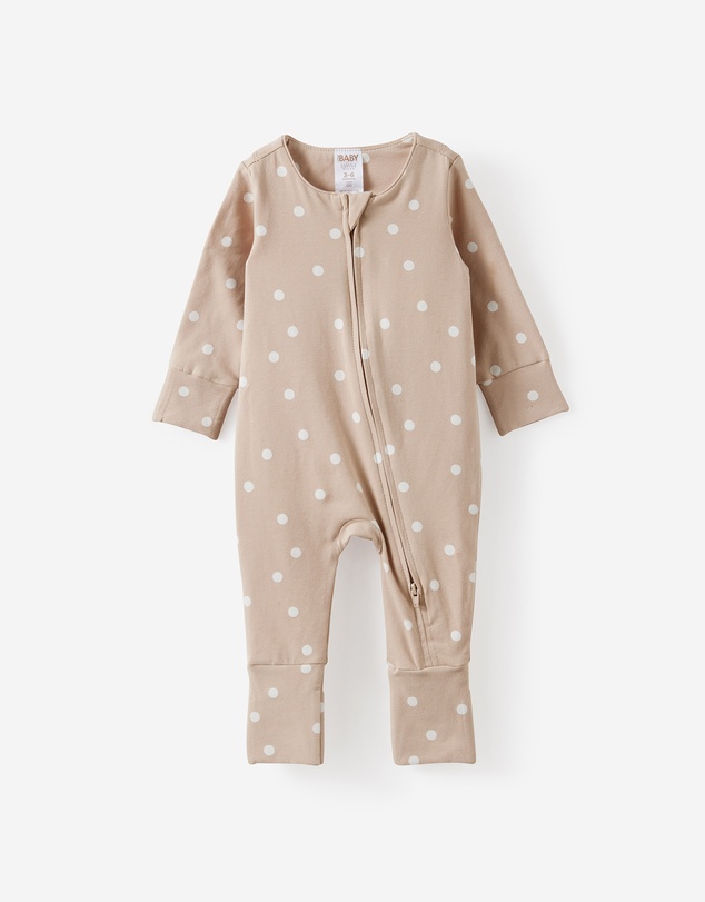Cotton On Kids - Growie Long Sleeve Zip Romper