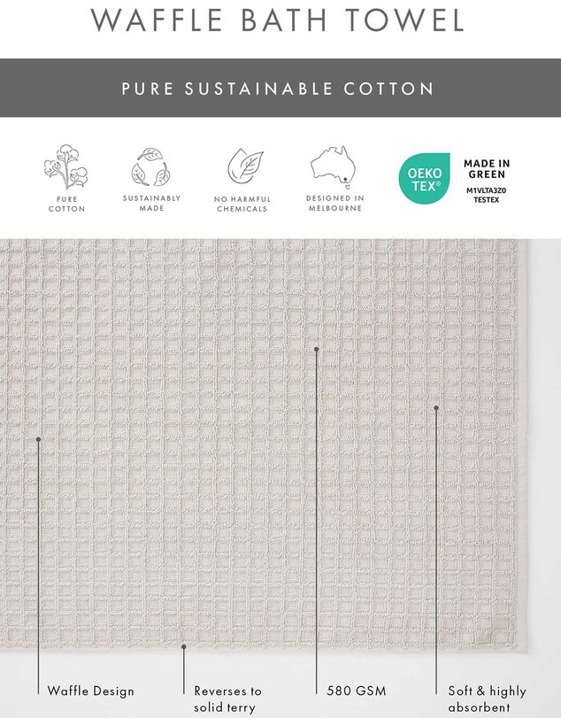 Aura Home - Waffle Bath Towel Set