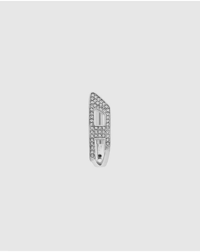 Diesel - D Logo Silver-Tone Earring