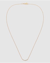 Elli Jewelry - Necklace Women White Lab Grown Diamond 925 Sterling Silver Gold Plated