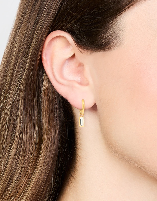 Lovisa - Waterproof Gold Plated Stainless Steel Classic Baguette Huggie Earrings