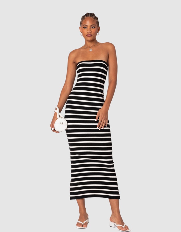 EDIKTED - Knit Back Slitted Maxi Dress