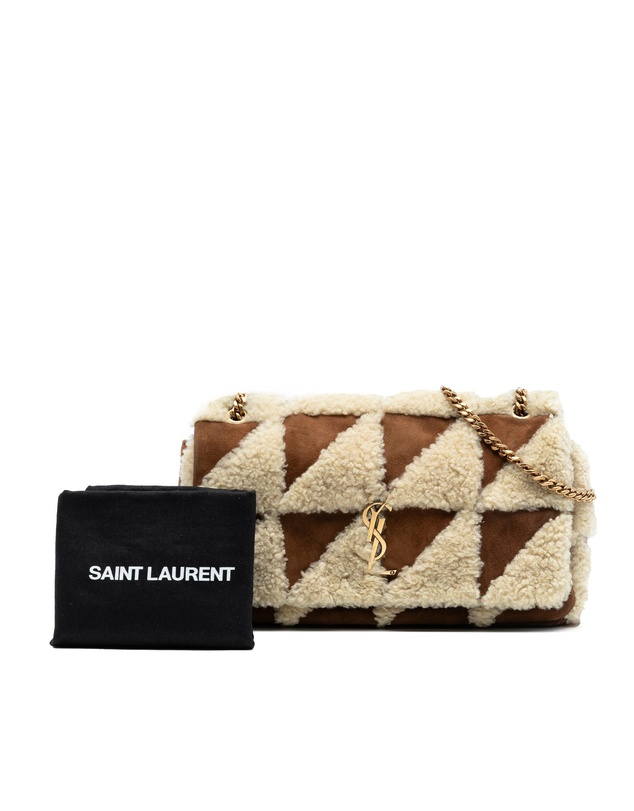 Pre-Loved by Azura Reborn - Pre-Loved Medium Suede and Shearling Patchwork Jamie Shoulder Bag