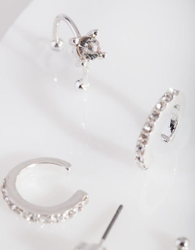 Lovisa - Silver Classic Diamante Ear Stack