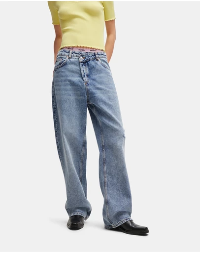 HUGO - Relaxed-Fit Quartz Blue Denim Jeans