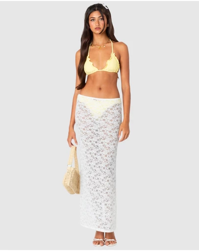 EDIKTED - Oceana Sheer Lace Maxi Skirt