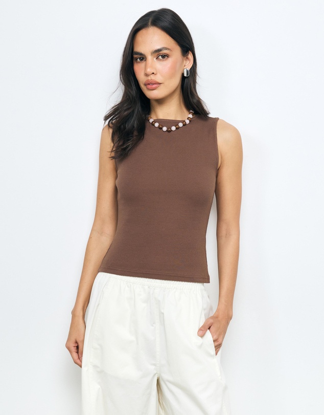 AERE - Ribbed Boat Neck Tank