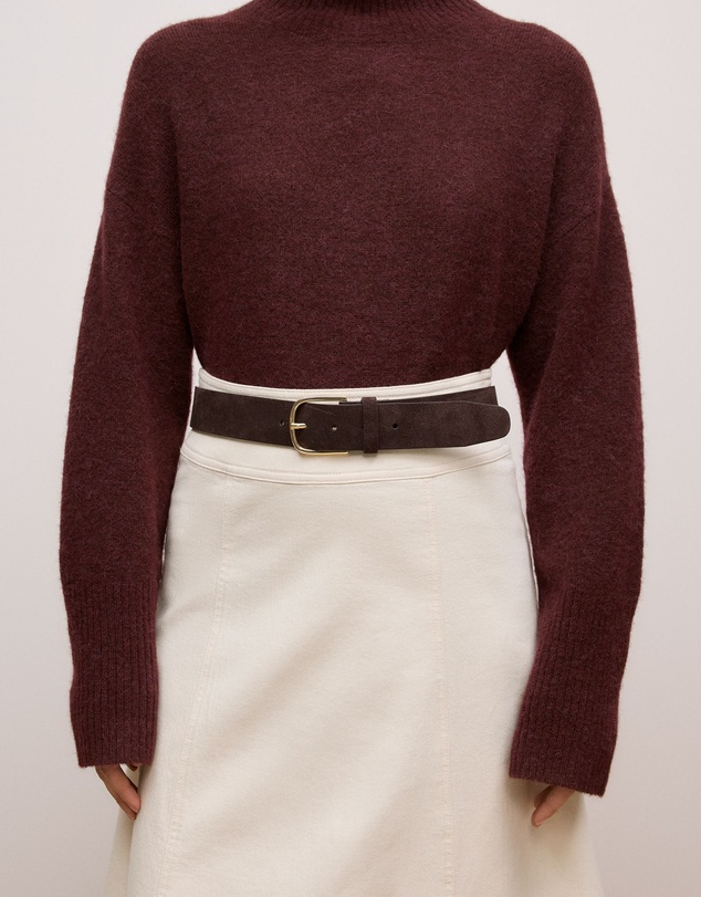 Trenery - Serin Suede Belt in Chocolate