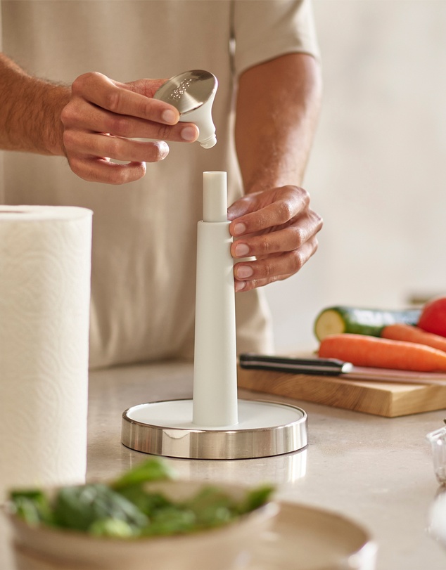 Joseph Joseph - Push&Tear™ Easy-Tear Kitchen Roll Holder (Stone)