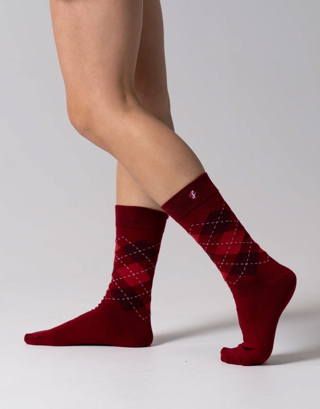 Swanky Socks - Maroon Argyle