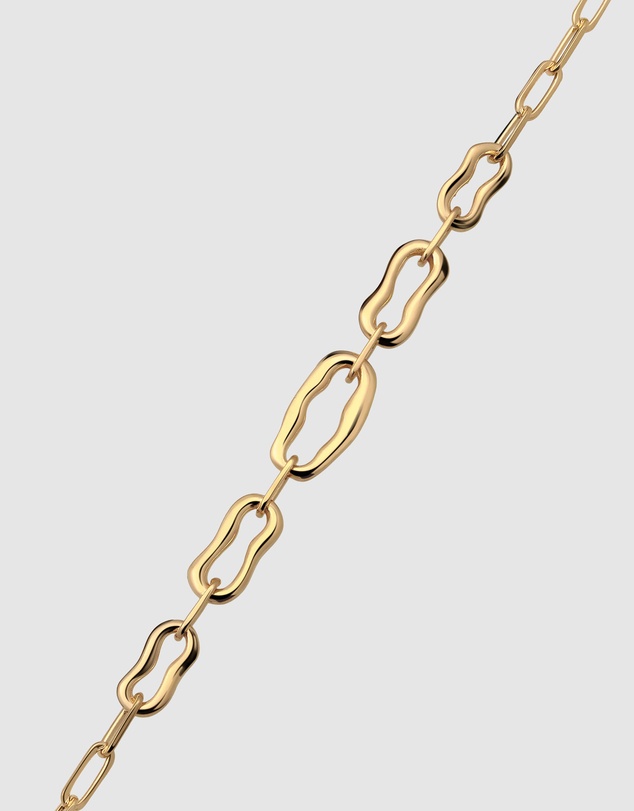 Elli Jewelry - Sculpted Organic Link Bracelet in Gold-Plated 925 Silver