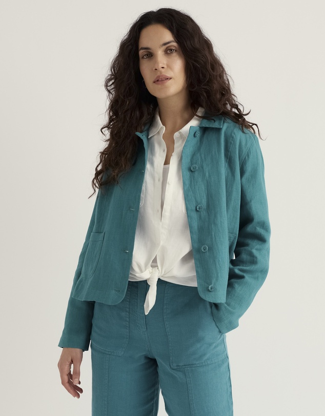 Seasalt - Seasalt Cornwall Blue Arame Linen Jacket