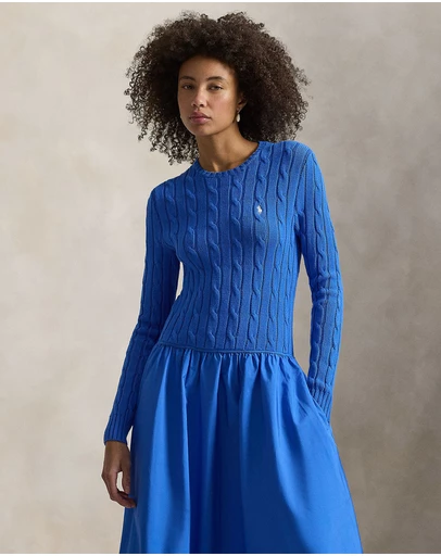Polo Ralph Lauren - Cable-Knit Bodice Cotton Dress